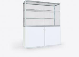 Glasvitrine mit weißem Unterschrank